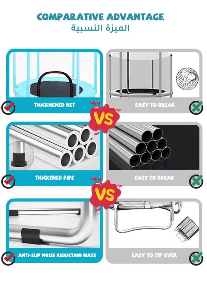 Children's trampoline, indoor home trampoline for children with safety net - Image 3